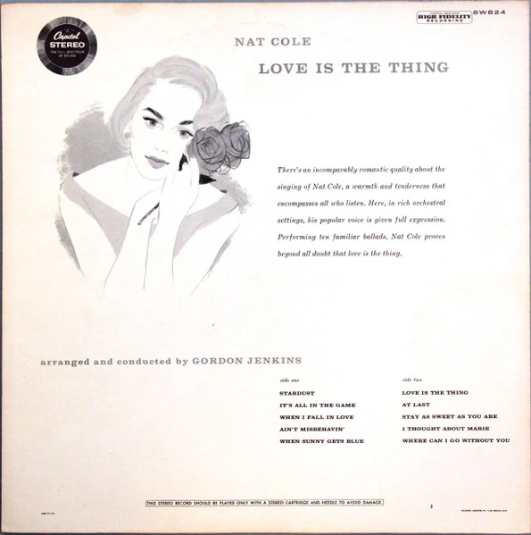 Nat "King" Cole* - Love Is The Thing (LP, Album, RP, Scr) (Very Good Plus (VG+)) - Image 2
