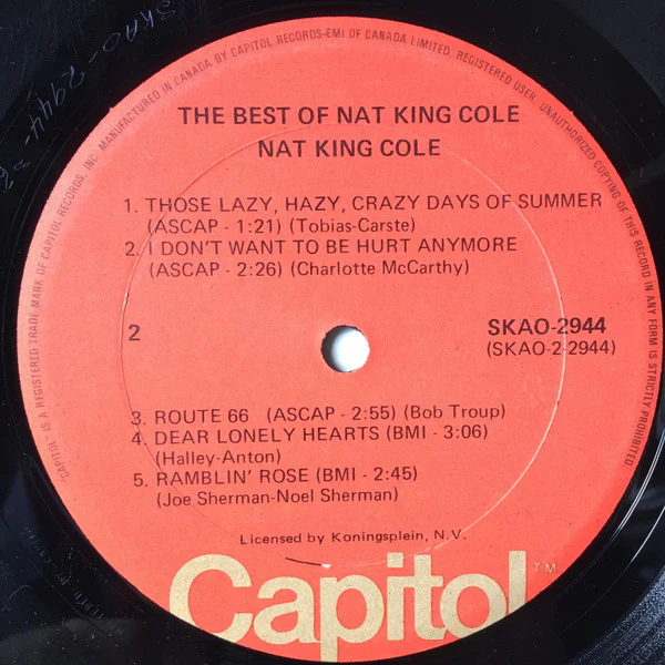 Nat King Cole - The Best Of Nat King Cole (LP, Comp, RE, Uni) (Fair (F)) - Image 4