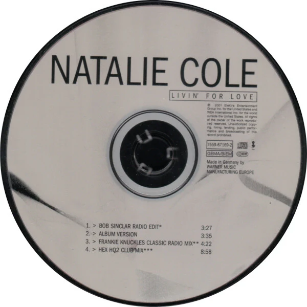 Natalie Cole - Livin' For Love (CD, Single) (Very Good Plus (VG+)) - Image 4