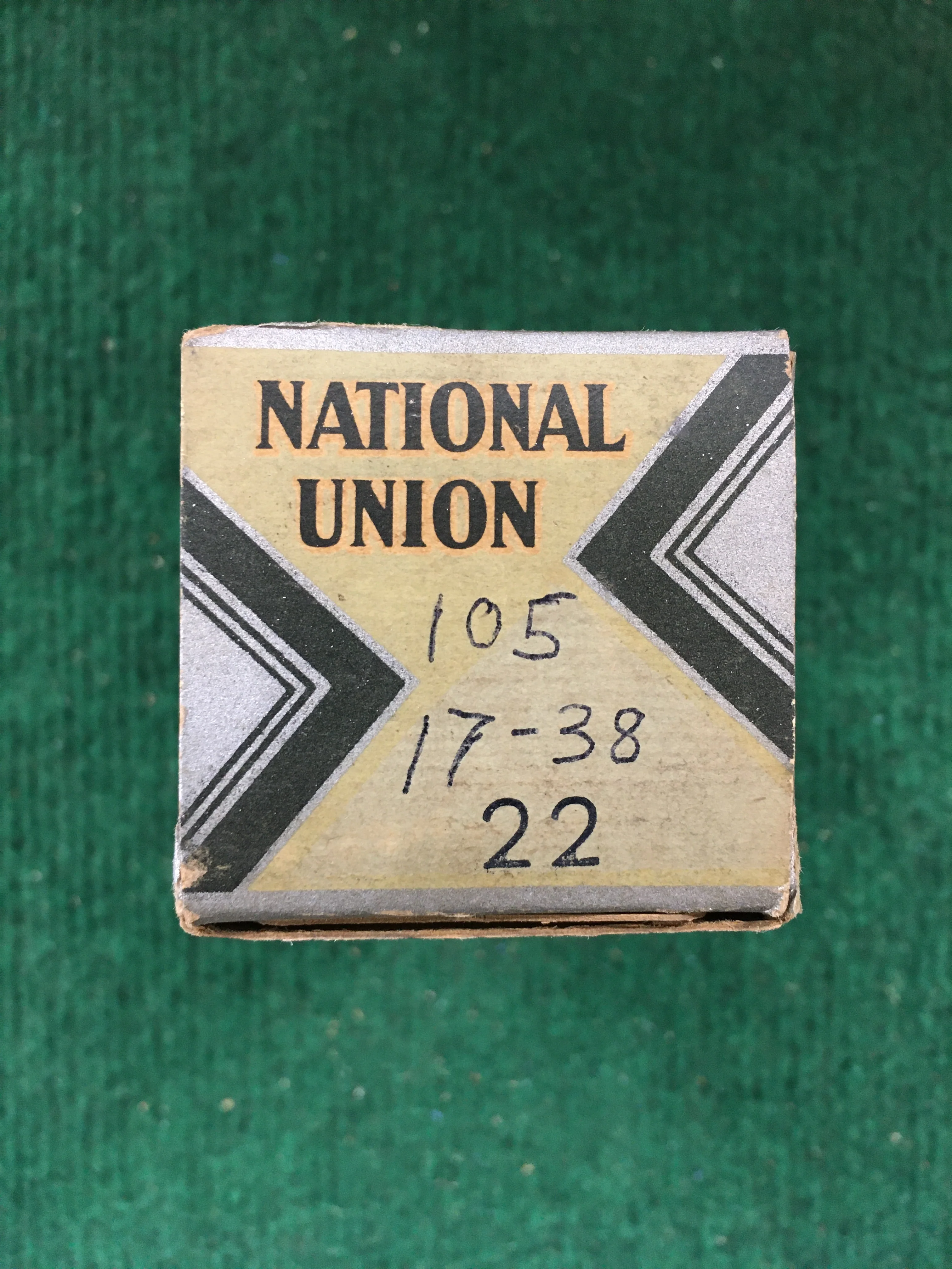 National Union Type 22 Vacuum Tube * Tested 105