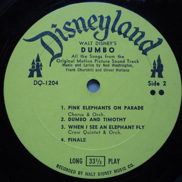 Ned Washington, Frank Churchill And Oliver Wallace - Walt Disney's Dumbo (LP) (Very Good Plus (VG+)) - Image 4
