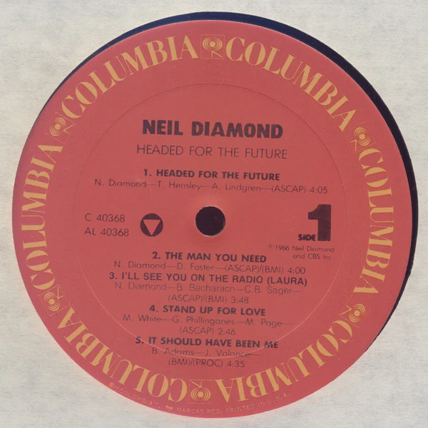 Neil Diamond - Headed For The Future (LP, Album, Car) (Near Mint (NM or M-)) - Image 3