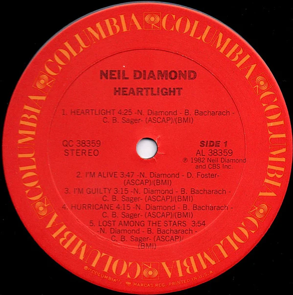 Neil Diamond - Heartlight (LP, Album, Car) (Very Good Plus (VG+)) - Image 3