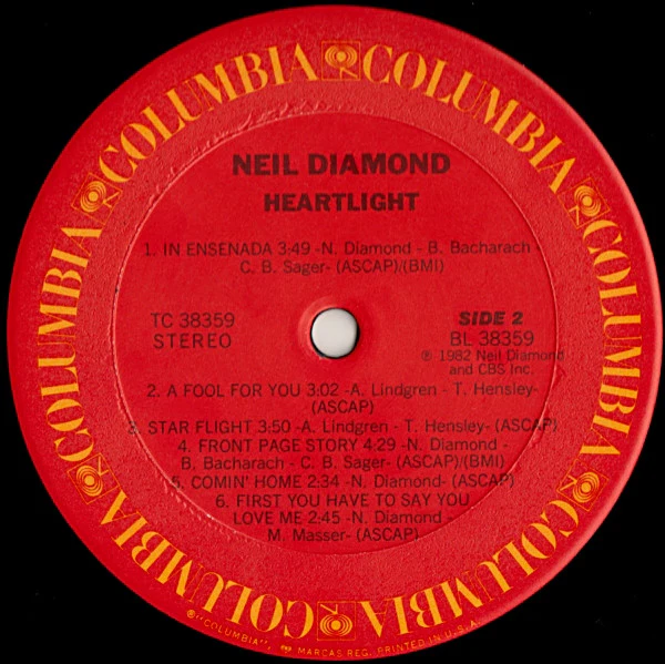 Neil Diamond - Heartlight (LP, Album) (Near Mint (NM or M-)) - Image 4