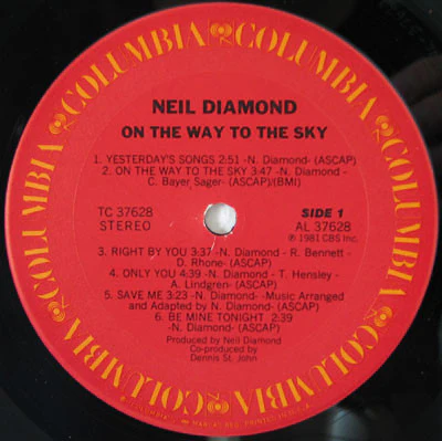 Neil Diamond - On The Way To The Sky (LP, Album) (Very Good (VG)) - Image 3