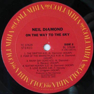 Neil Diamond - On The Way To The Sky (LP, Album) (Very Good (VG)) - Image 4