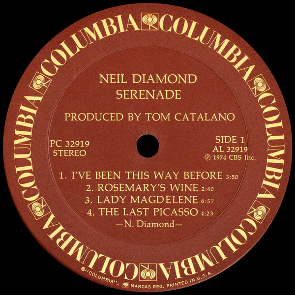 Neil Diamond - Serenade (LP, Album, RE) (Very Good (VG)) - Image 3