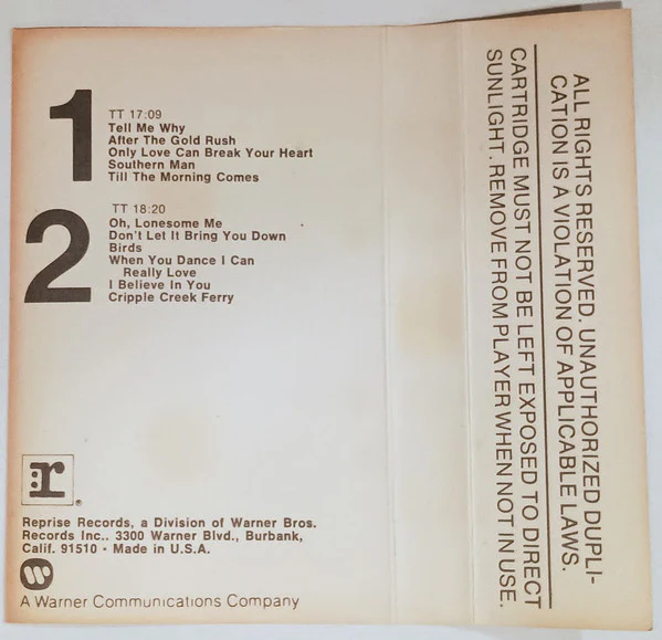 Neil Young - After The Gold Rush (Cass, Album, RE, SR) (Very Good Plus (VG+)) - Image 2
