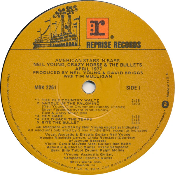 Neil Young - American Stars 'N Bars (LP, Album, Win) (Very Good (VG)) - Image 3