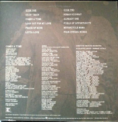 Neil Young - Comes A Time (LP, Album) (Good (G)) - Image 2