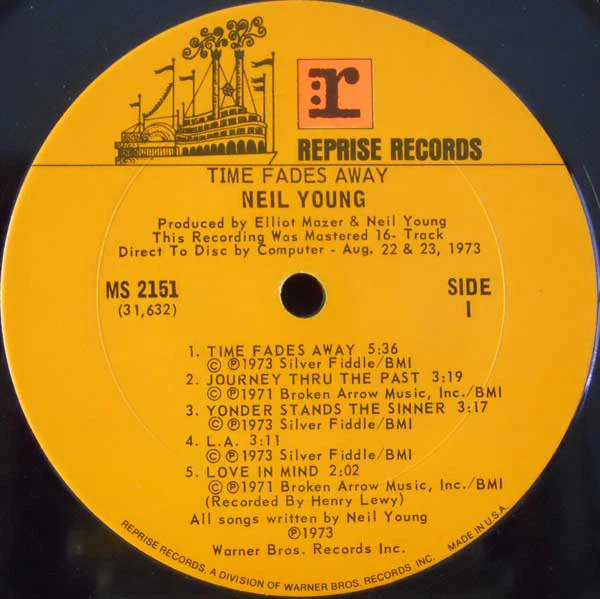 Neil Young - Time Fades Away (LP, Album, Ter) (Very Good Plus (VG+)) - Image 3