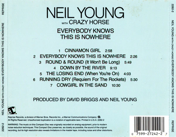 Neil Young With Crazy Horse - Everybody Knows This Is Nowhere (CD, Album, RE) (Very Good (VG)) - Image 2