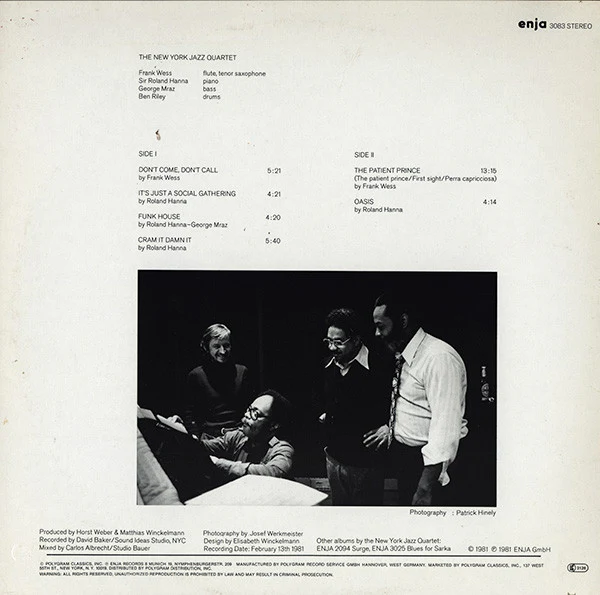New York Jazz Quartet - Oasis (LP, Album) (Very Good Plus (VG+)) - Image 2