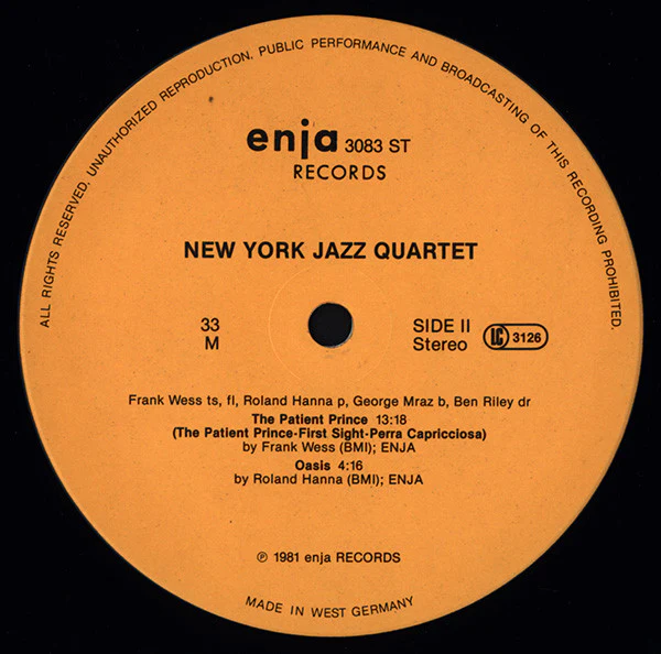 New York Jazz Quartet - Oasis (LP, Album) (Very Good Plus (VG+)) - Image 4