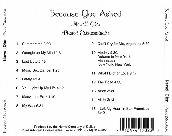 Newell Oler - Because You Asked (CD, Album) (Near Mint (NM or M-)) - Image 5