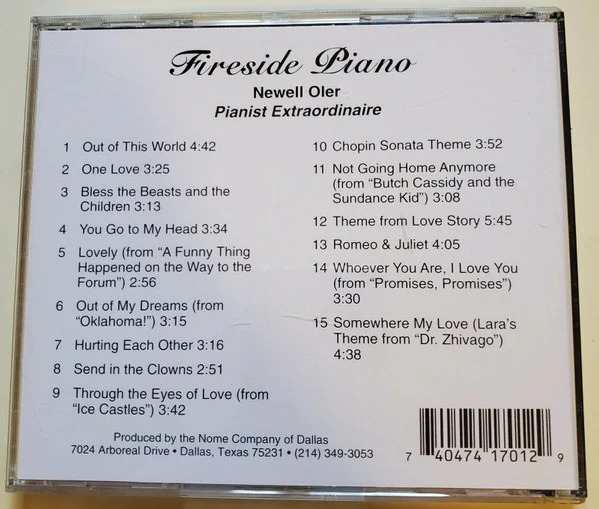 Newell Oler - Fireside Piano (CD, Album) (Near Mint (NM or M-)) - Image 2
