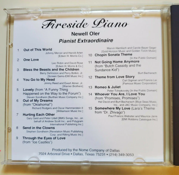 Newell Oler - Fireside Piano (CD, Album) (Near Mint (NM or M-)) - Image 3