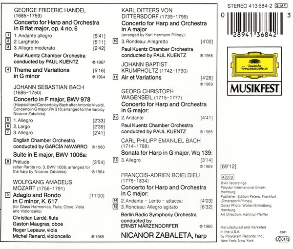 Nicanor Zabaleta - The Harmonious Harp (CD, Comp, RE) (Near Mint (NM or M-)) - Image 2