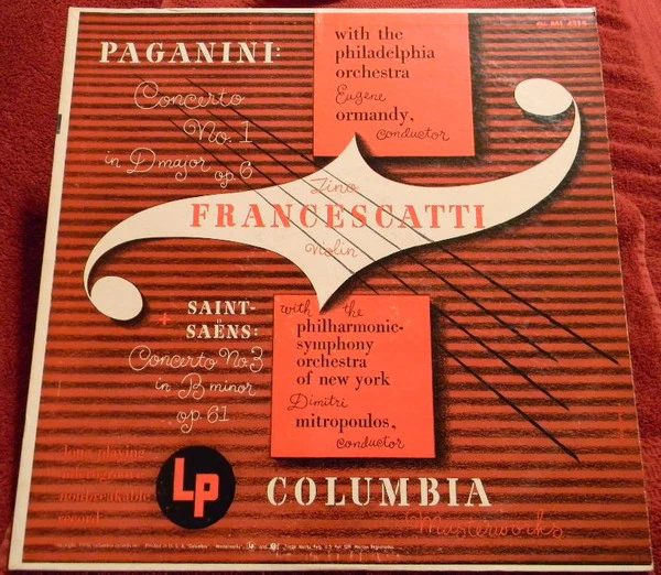 Niccolò Paganini, Camille Saint-Saëns, Zino Francescatti - Concerto No.1 In D Major, Op. 6 + Concerto No. 3 In B Minor, Op. 61 (LP, Mono) (Very Good (VG))