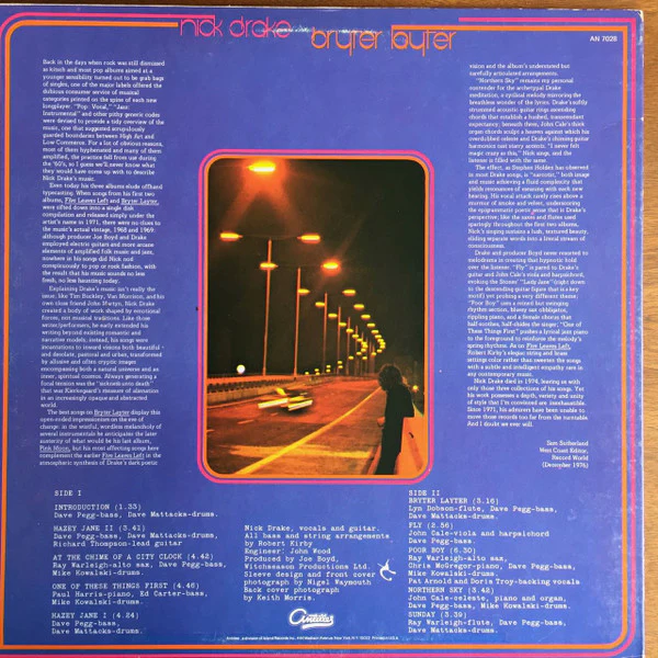 Nick Drake - Bryter Layter (LP, Album, RE) (Near Mint (NM or M-)) - Image 2