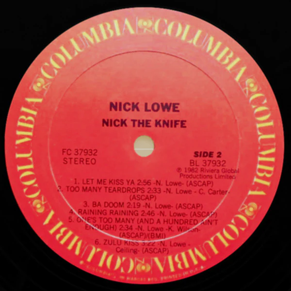 Nick Lowe - Nick The Knife (LP, Album) (Very Good Plus (VG+)) - Image 4