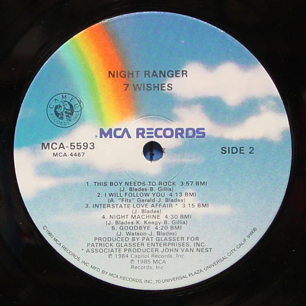 Night Ranger - 7 Wishes (LP, Album, Glo) (Very Good Plus (VG+)) - Image 4