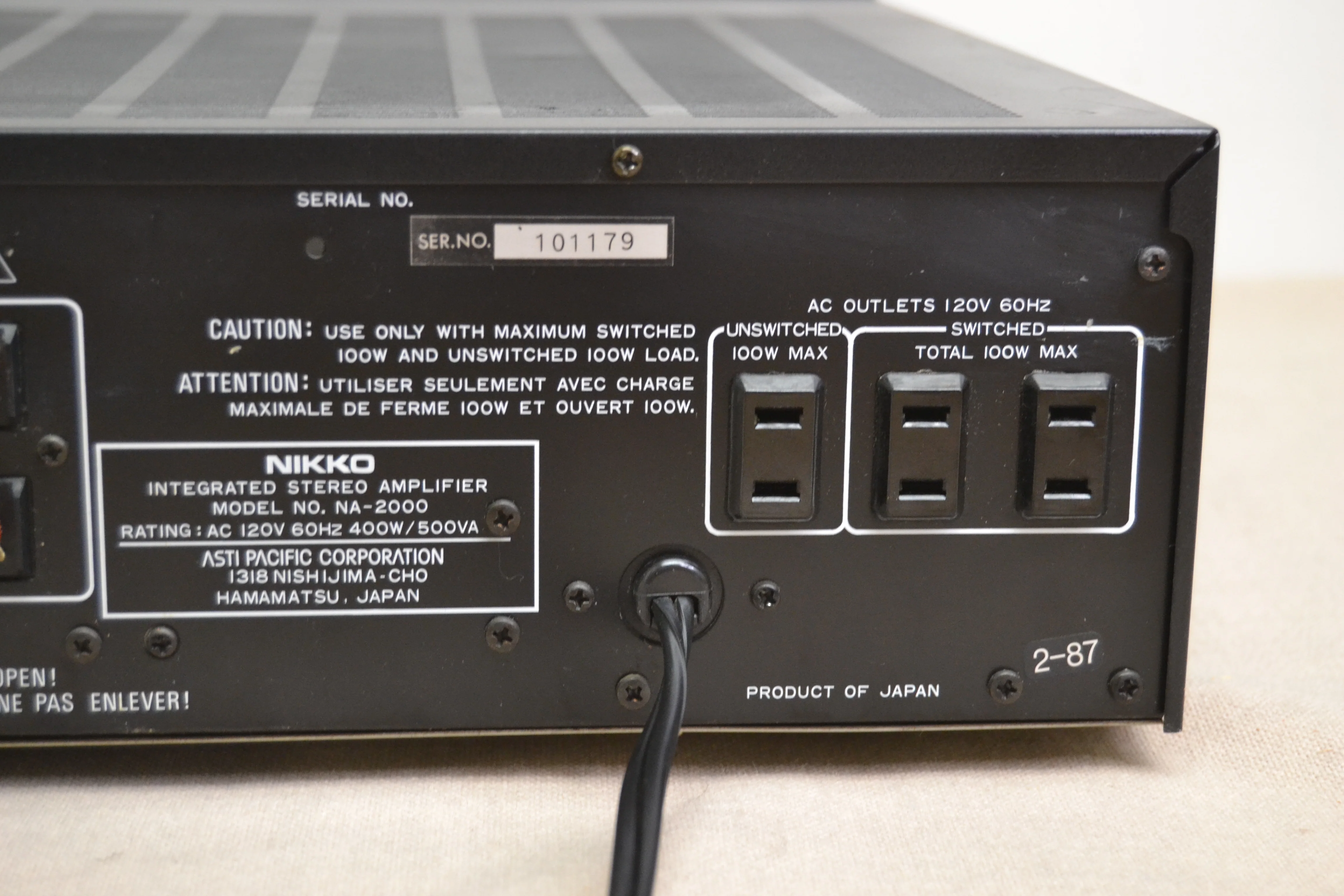 Nikko NA-2000 Stereo Integrated Amplifier * 100W RMS * 1984 - Image 13
