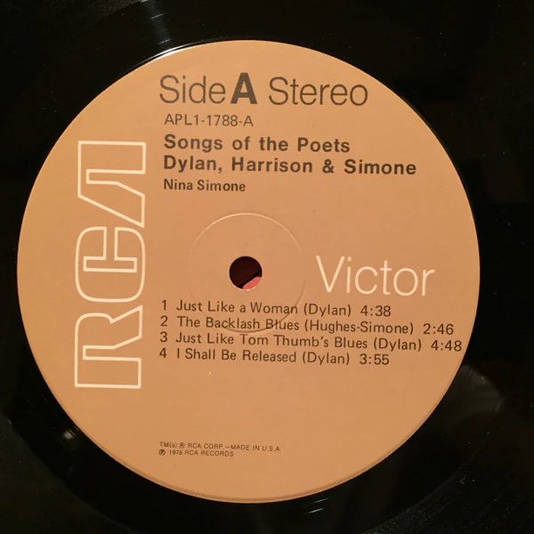 Nina Simone - Songs Of The Poets : Dylan, Harrison & Simone (LP, Comp) (Very Good (VG)) - Image 3