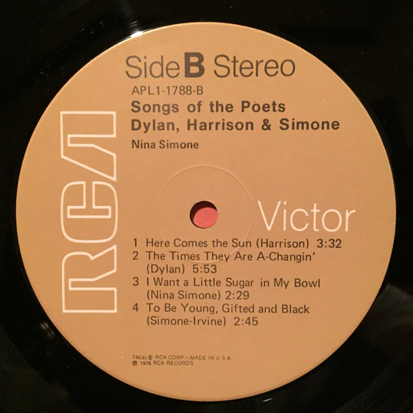 Nina Simone - Songs Of The Poets : Dylan, Harrison & Simone (LP, Comp) (Very Good (VG)) - Image 4