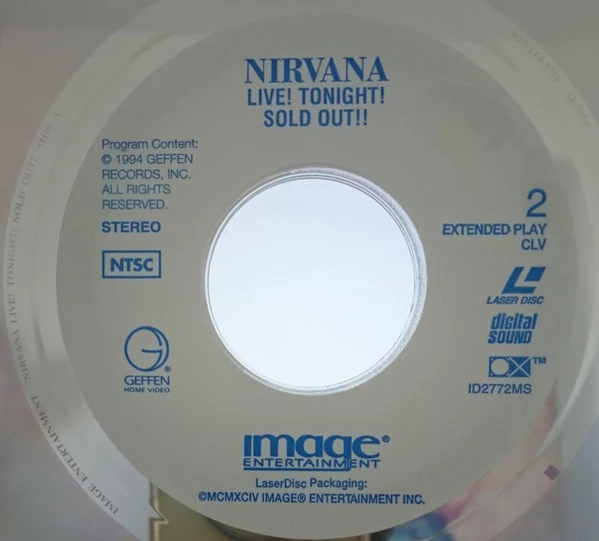 Nirvana - Live! Tonight! Sold Out!! (Laserdisc, 12", NTSC) (Mint (M)) - Image 4