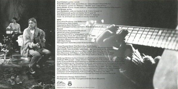 Nirvana - MTV Unplugged In New York (CD, Album, UNI) (Near Mint (NM or M-)) - Image 4