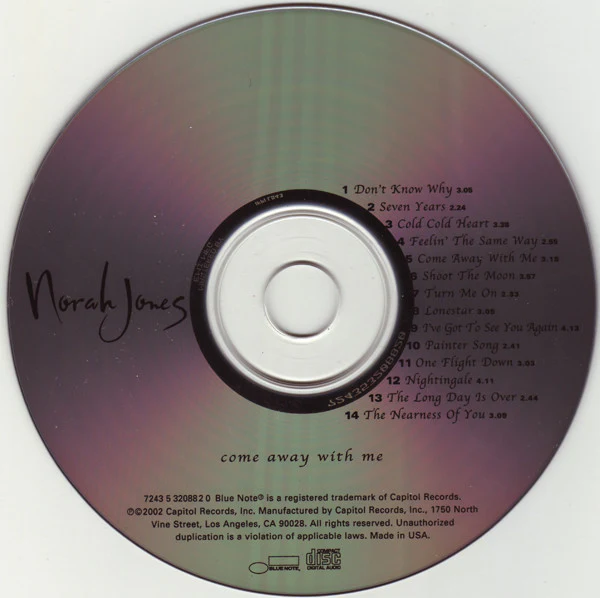 Norah Jones - Come Away With Me (CD, Album) (Very Good Plus (VG+)) - Image 3