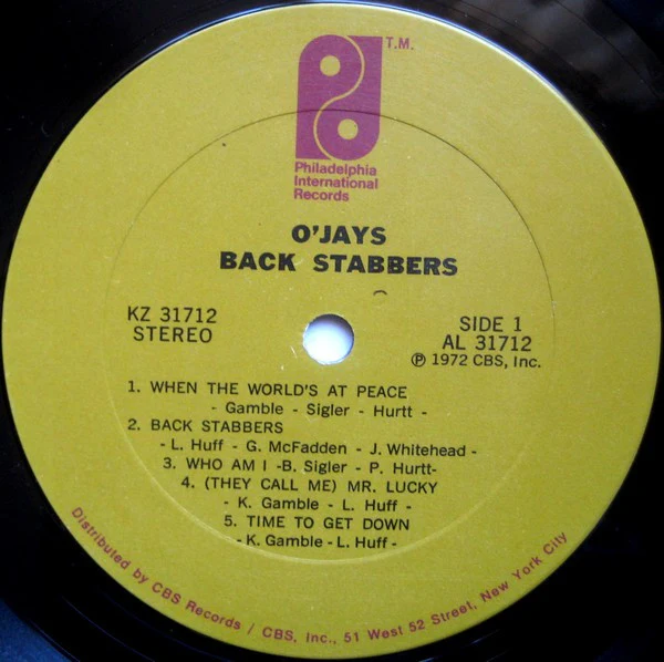 O'Jays* - Back Stabbers (LP, Album) (Good Plus (G+)) - Image 3