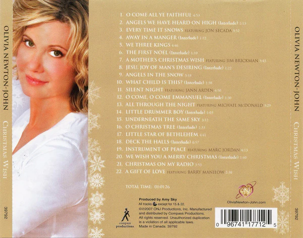 Olivia Newton-John - Christmas Wish (CD, Album) (Very Good Plus (VG+)) - Image 2