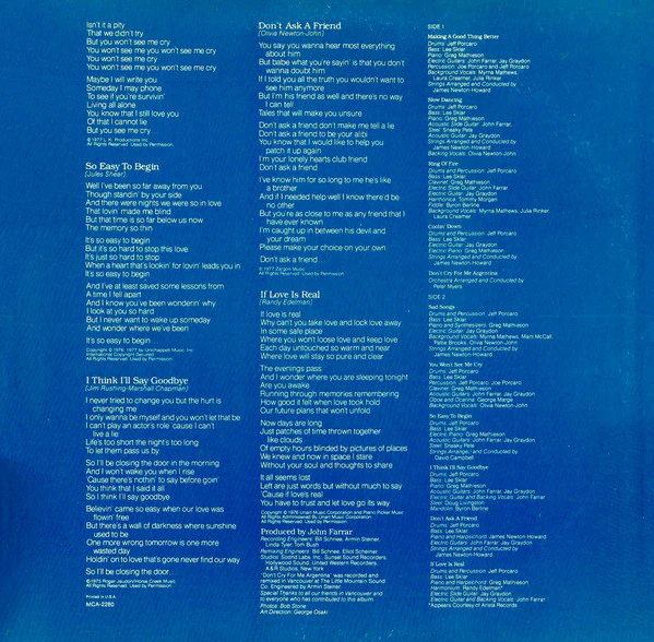 Olivia Newton-John - Making A Good Thing Better (LP, Album, Gat) (Very Good Plus (VG+)) - Image 3