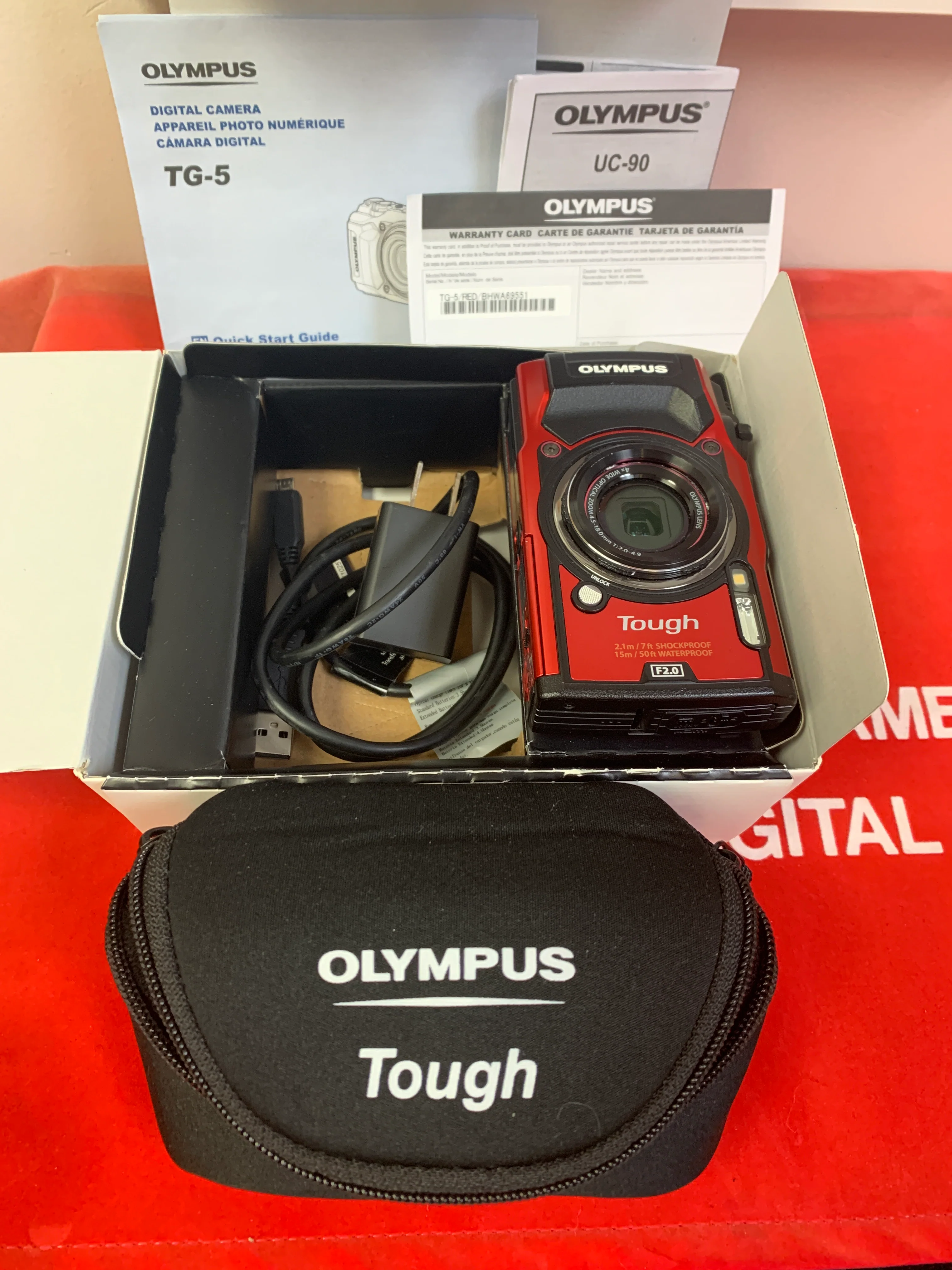 Olympus TG-5 Tough Camera * Red * w/ Box, Instructions & Carrying Case - Image 10