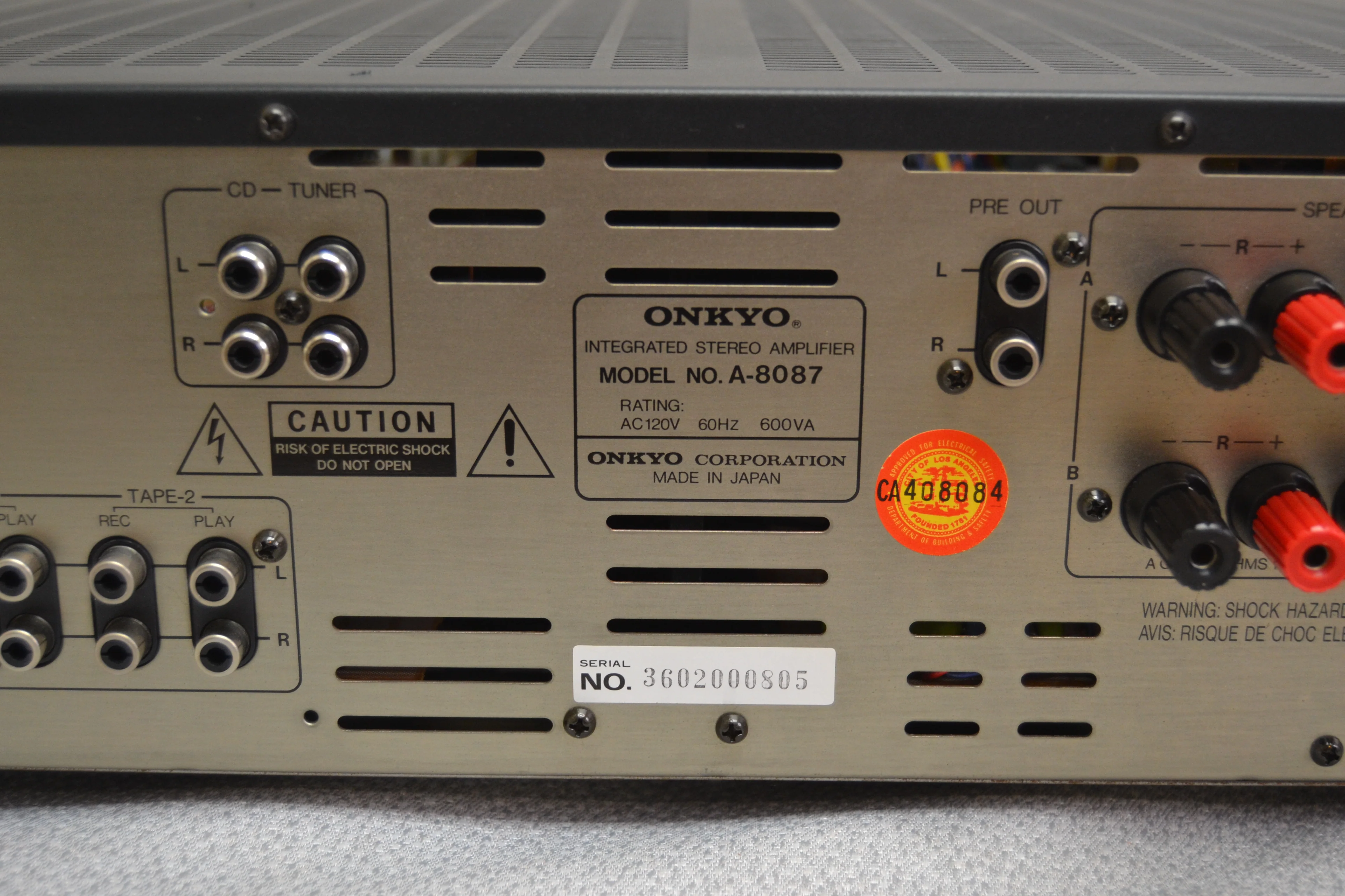 Onkyo A-8087 Integrated Stereo Amplifier * 100W RMS * 1985 - Image 13