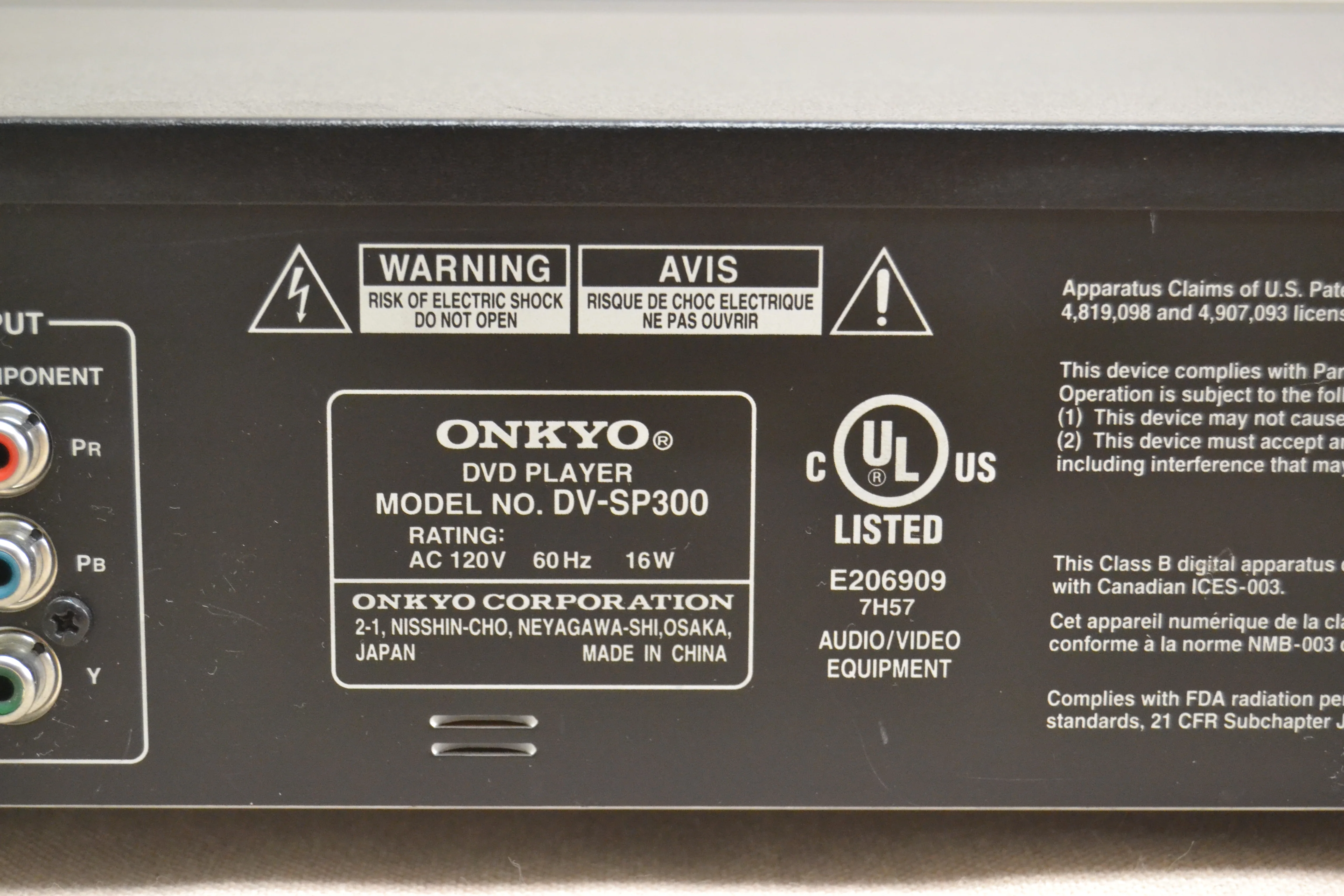 Onkyo DV-SP300 DVD/CD Player - Image 10
