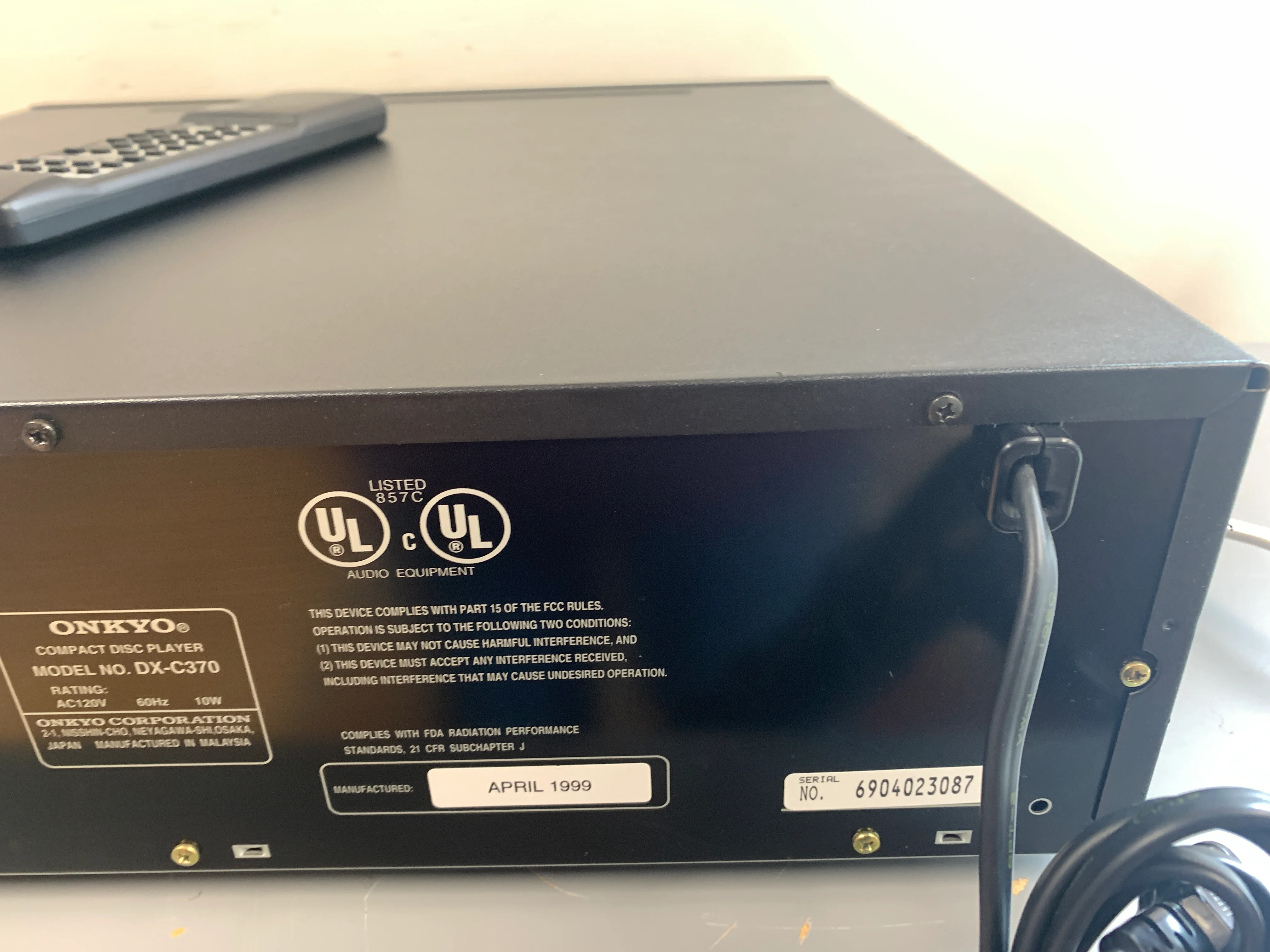Onkyo DX-C370 Compact Disc Changer * 6 Discs * Remote Control - Image 12