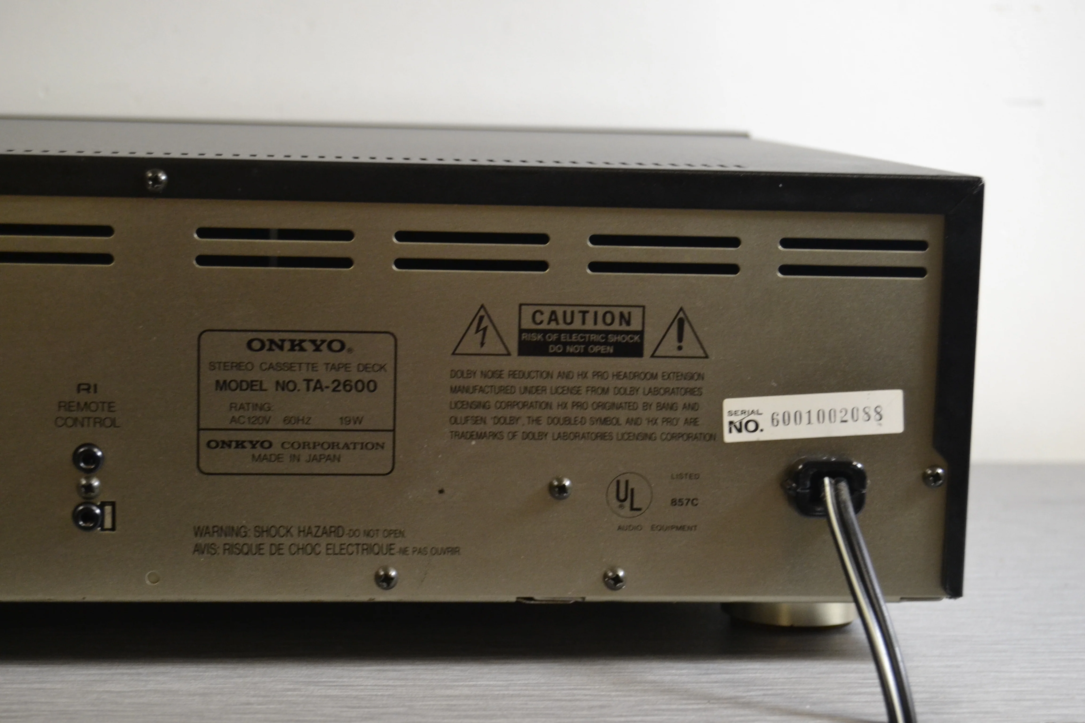 Onkyo Integra TA-2600 Single Cassette Deck * 3 Heads * 3 Motors - Image 13