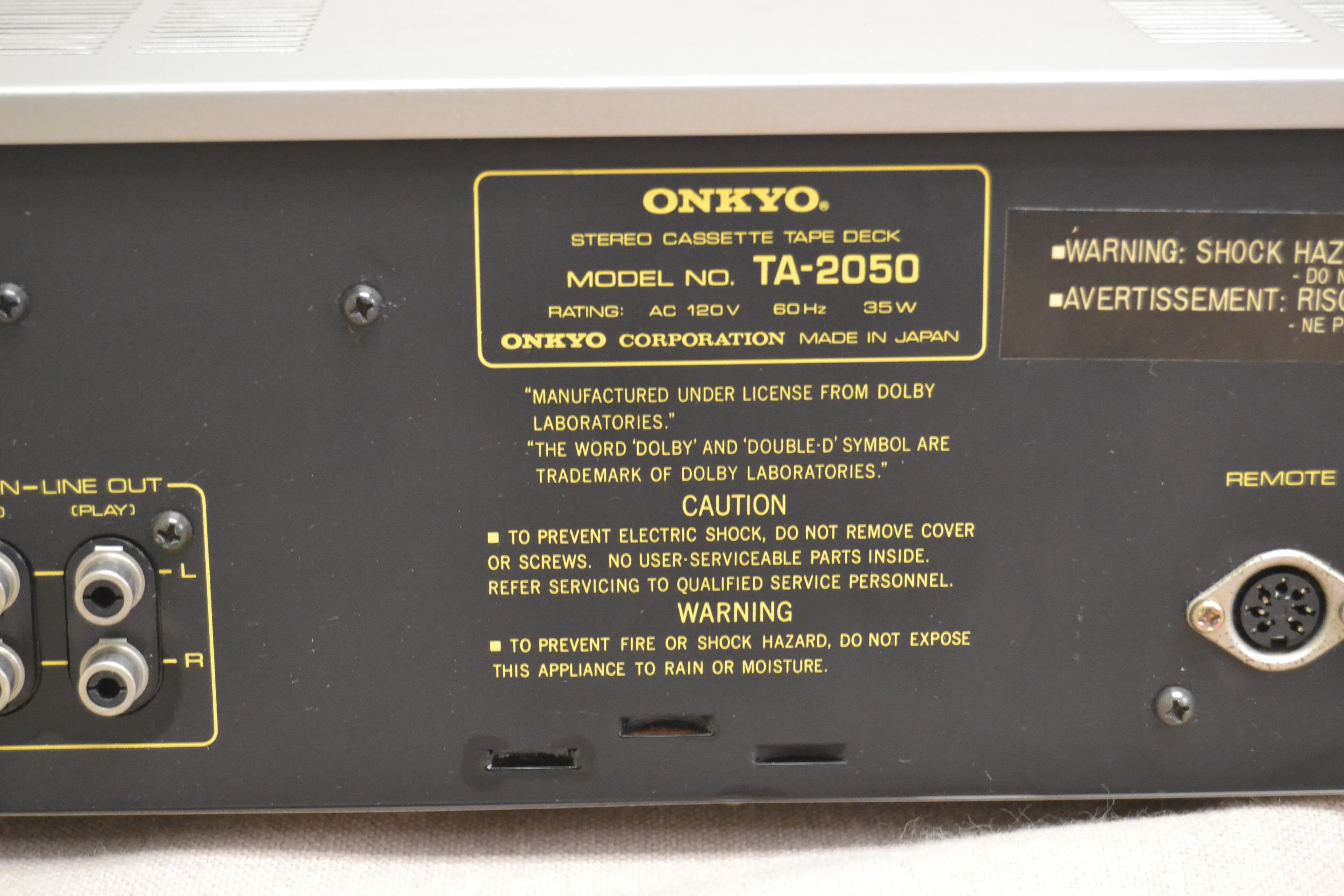Onkyo TA-2050 Single Cassette Deck * Fully Serviced * New Belts - Image 10