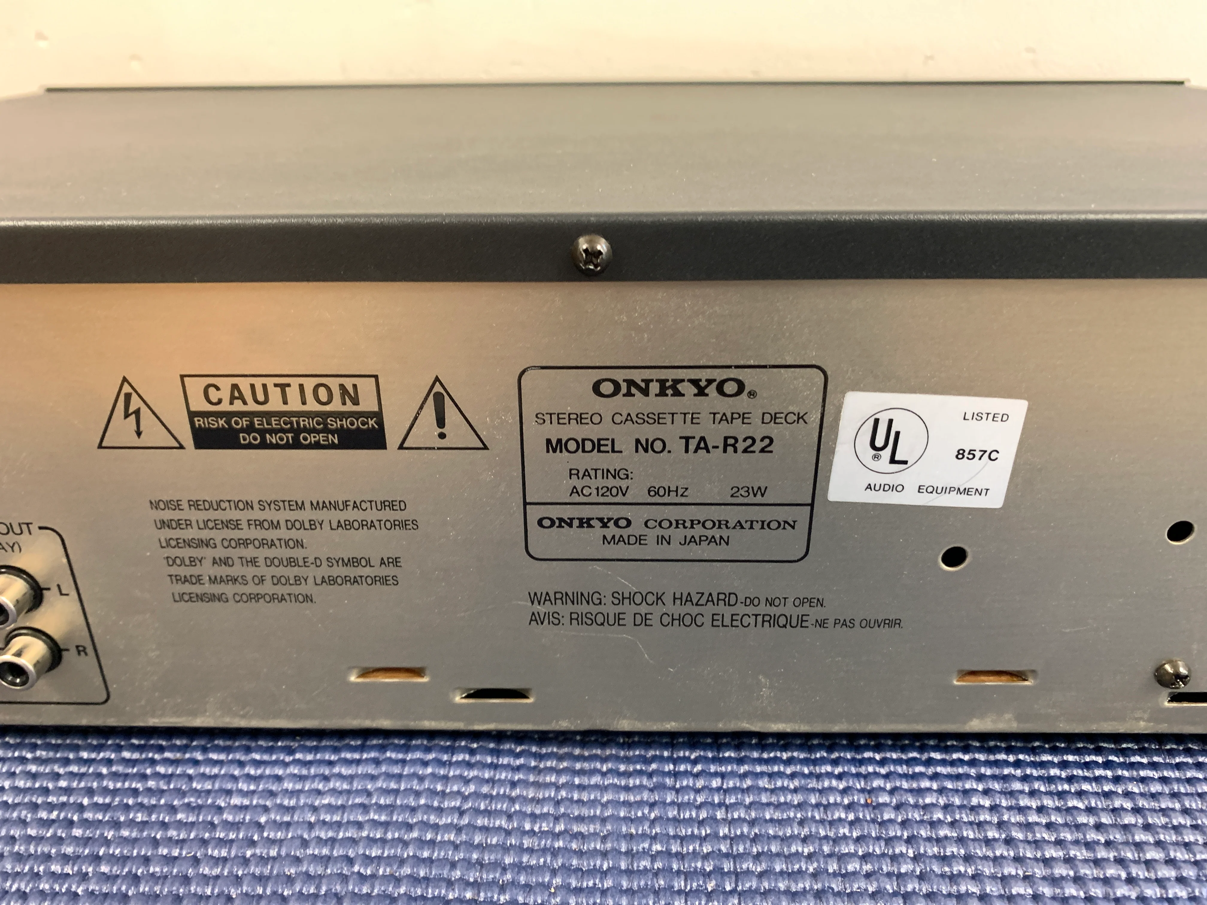 Onkyo TA-R22 Single Cassette Deck with Auto-Reverse * Serviced * New Belts - Image 14