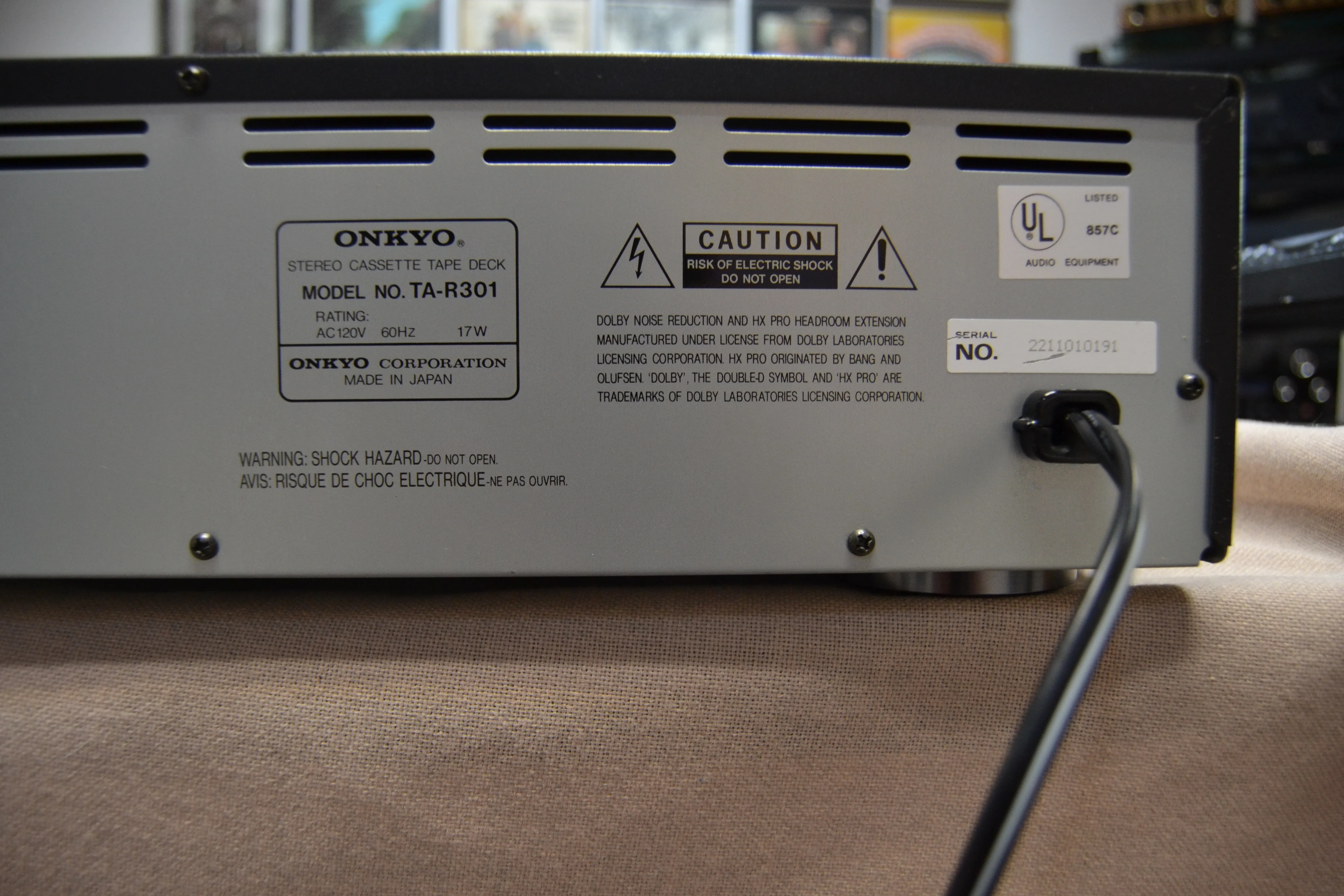 Onkyo TA-R301 Single Cassette Deck * Fully Serviced * New Belts - Image 12