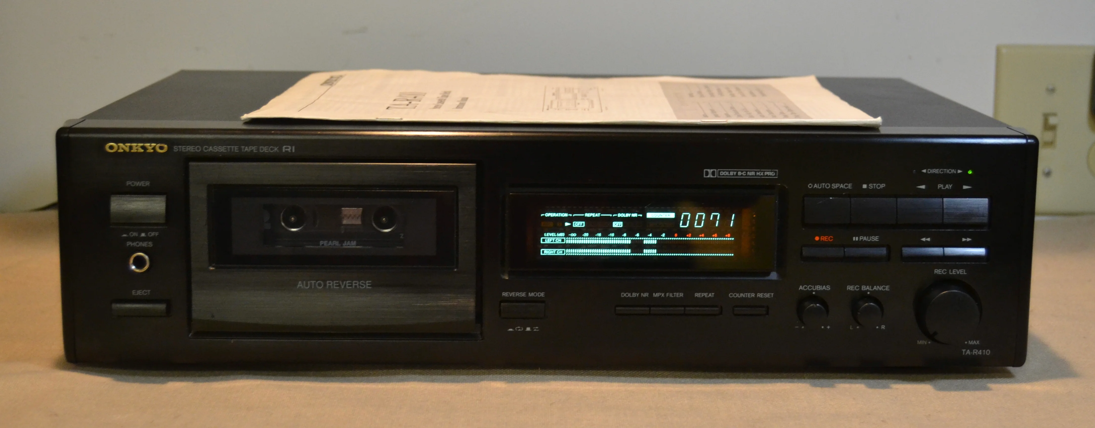 Onkyo TA-R410 Single Cassette Deck * Fully Serviced * New Belts