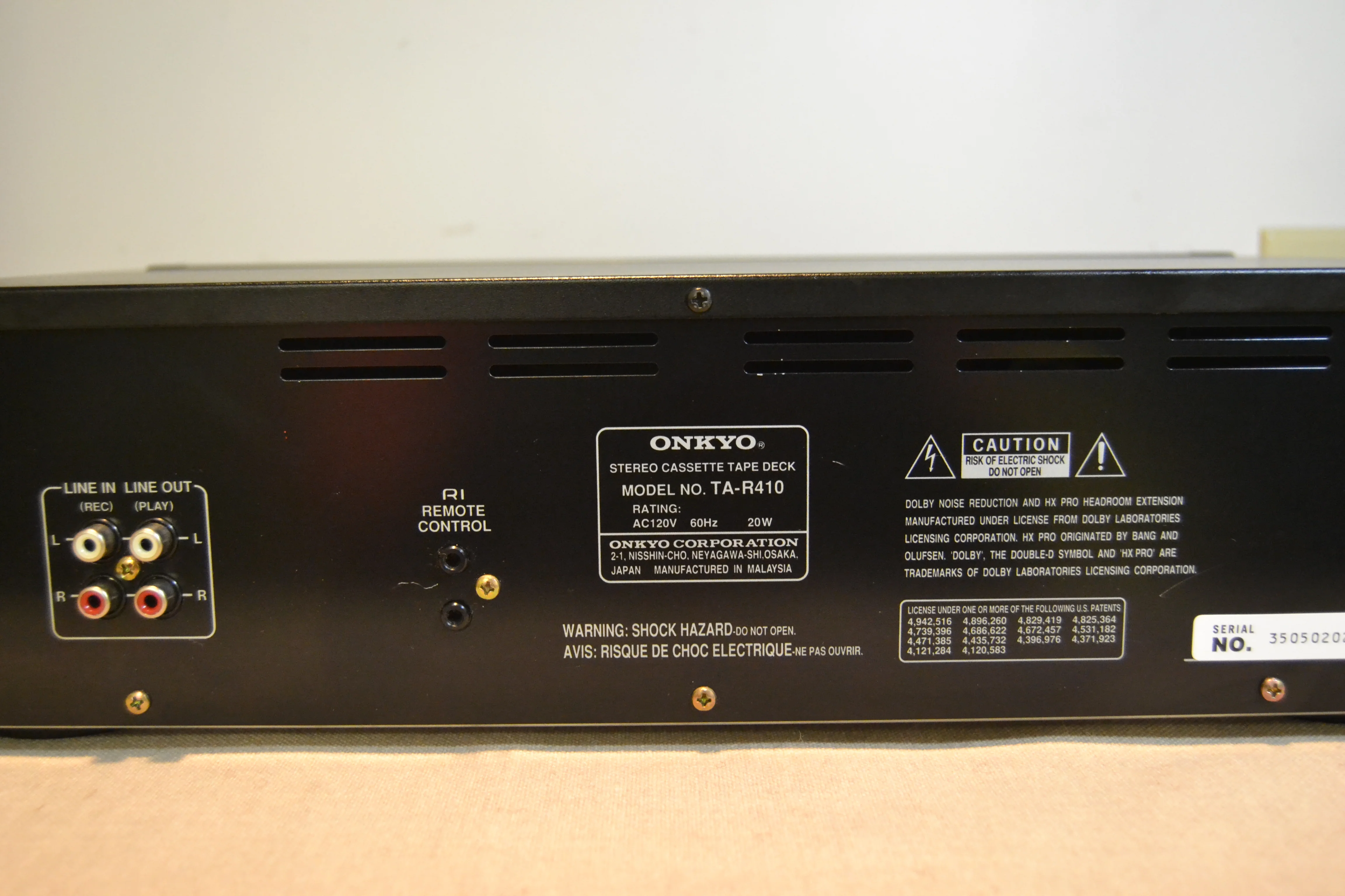 Onkyo TA-R410 Single Cassette Deck * Fully Serviced * New Belts - Image 10