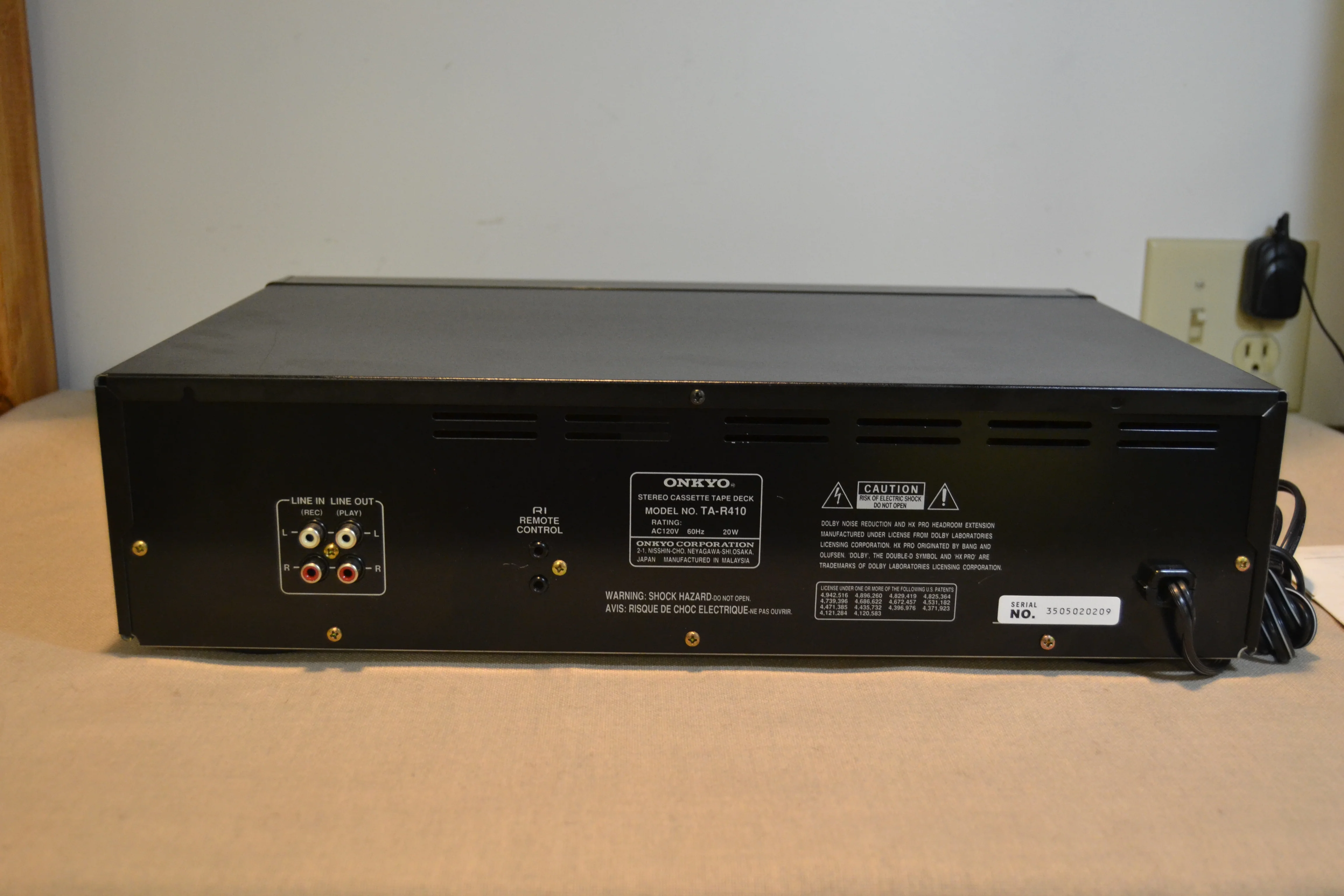 Onkyo TA-R410 Single Cassette Deck * Fully Serviced * New Belts - Image 8