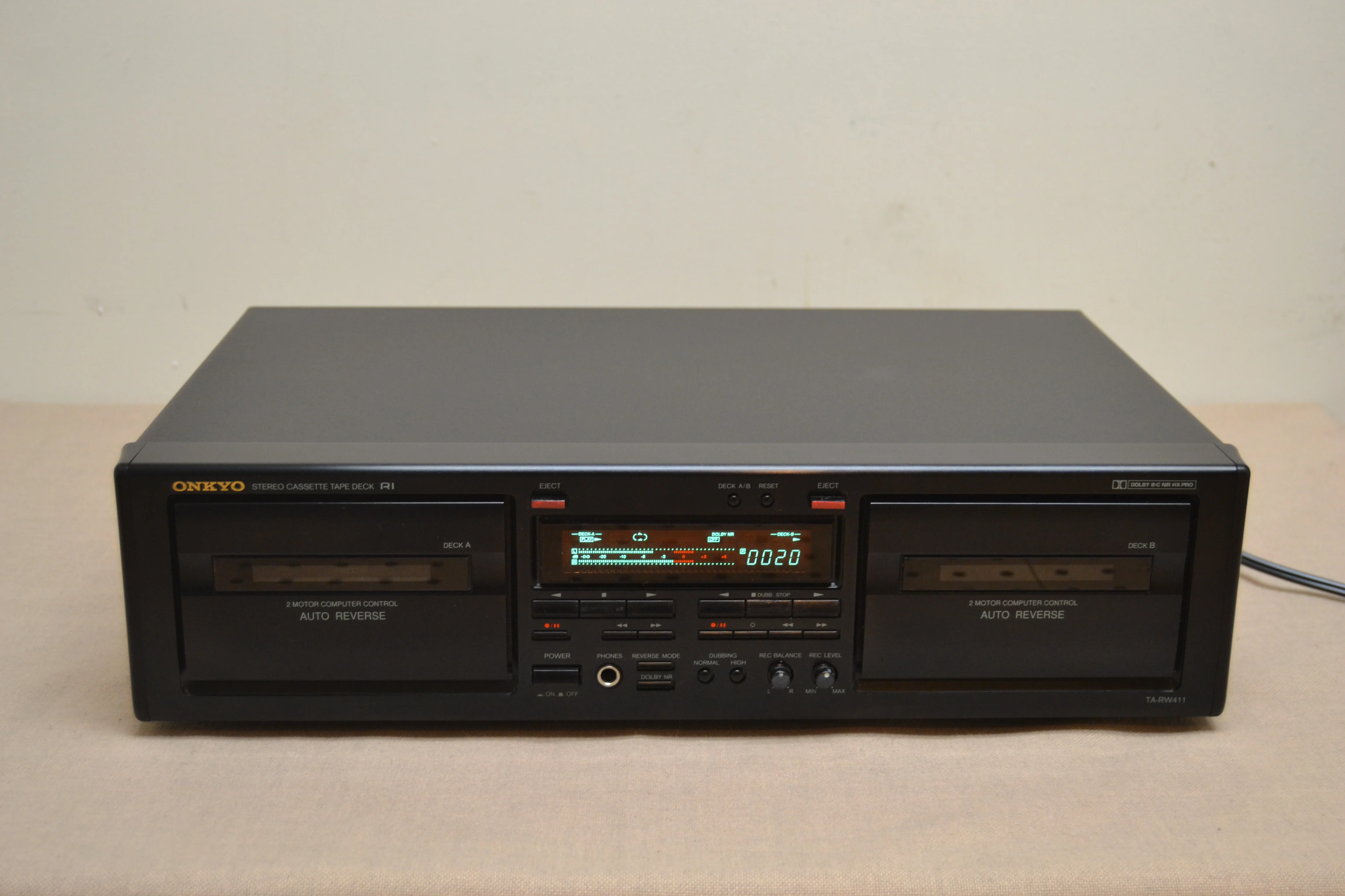 Onkyo TA-RW411 Double Cassette Deck * Double Autoreverse * Fully Serviced * New Belts