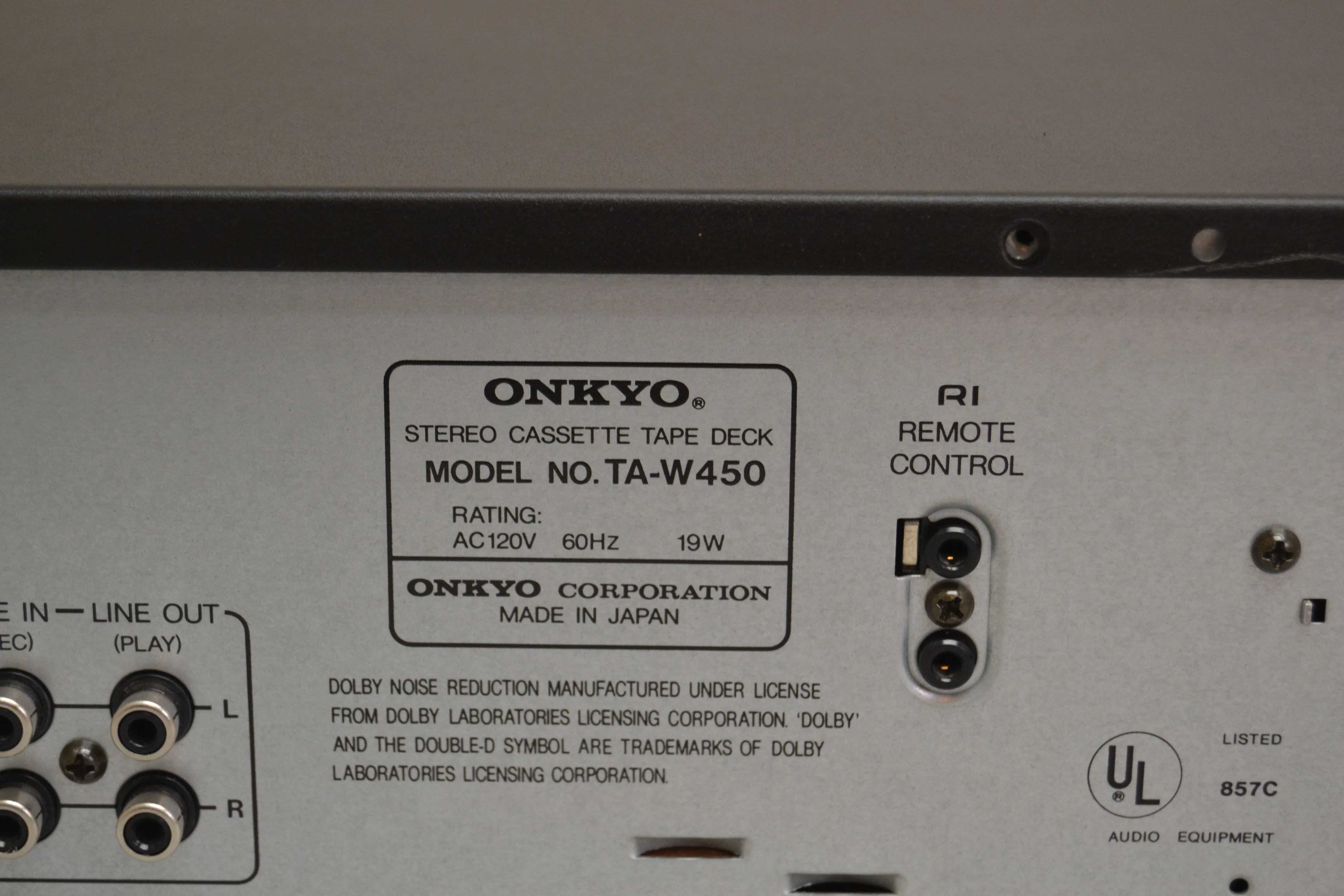 Onkyo TA-W450 Double Cassette Deck * Fully Serviced * New Belts - Image 11