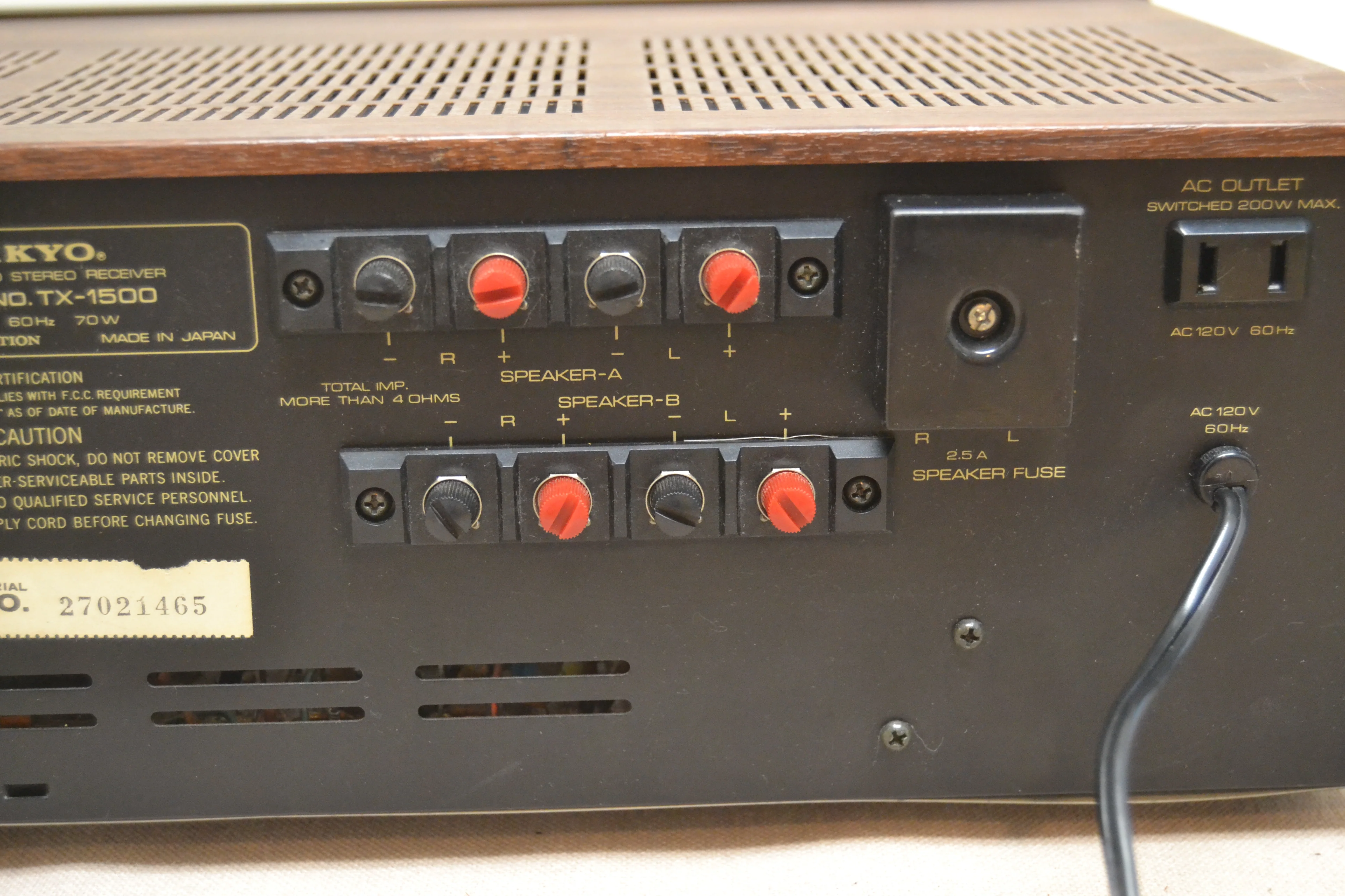 Onkyo TX-1500 Stereo Receiver *  15W RMS * 1979 - Image 13