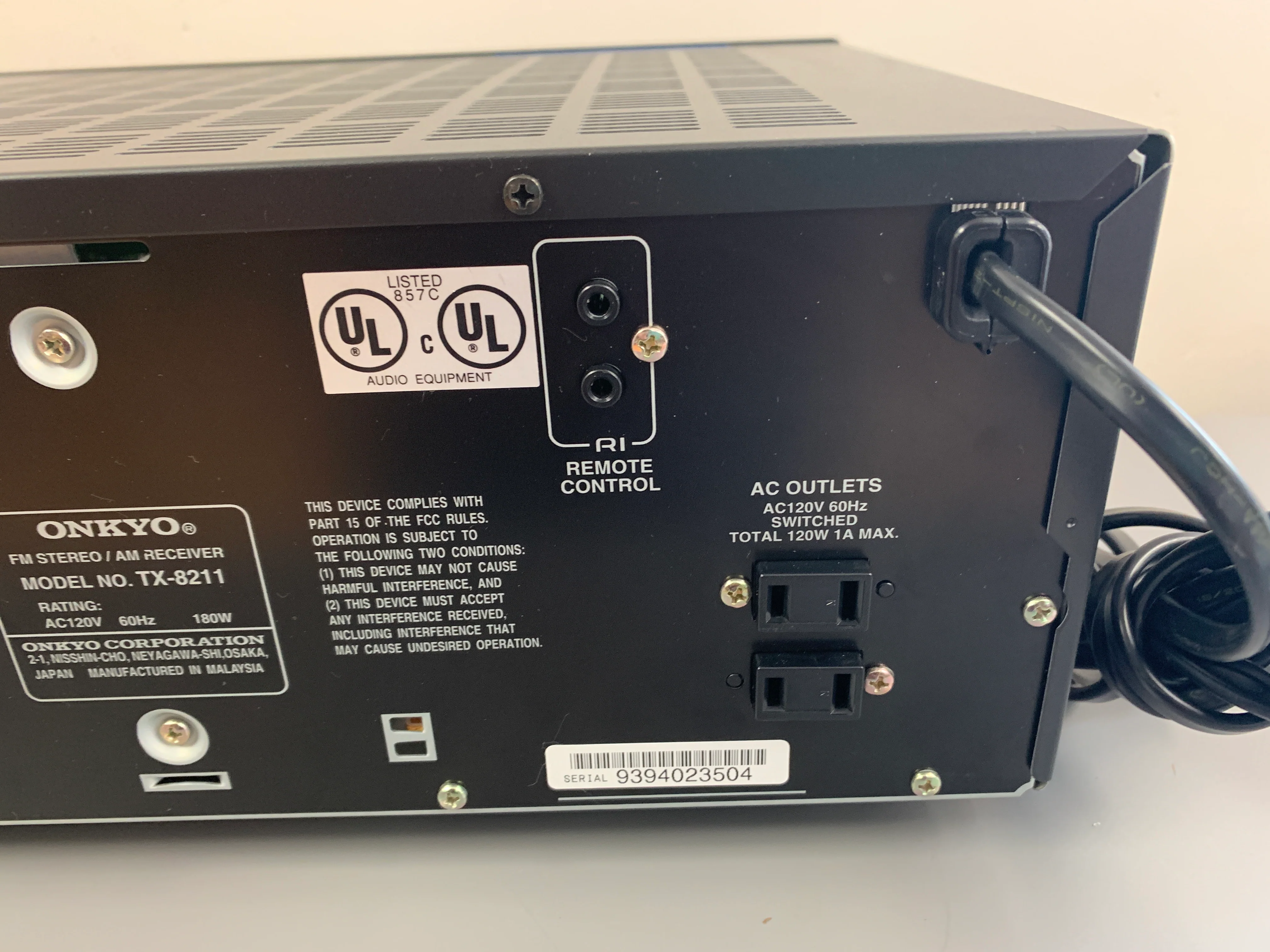 Onkyo TX-8211 Receiver - Image 11